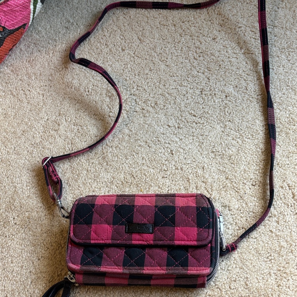 Vera Bradley Red and Black Plaid Crossbody Bag